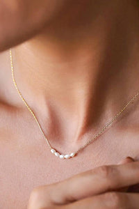 The Ellington Pearl Chain Necklace – 14K Gold Plated Waterproof Freshwater Pearl Necklace