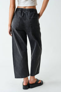 Off Duty Denim Pull-On Pants: Charcoal