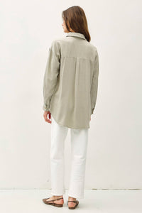 The Sadie Soft-Washed Oversized Button Down – Available in Sage and Charcoal