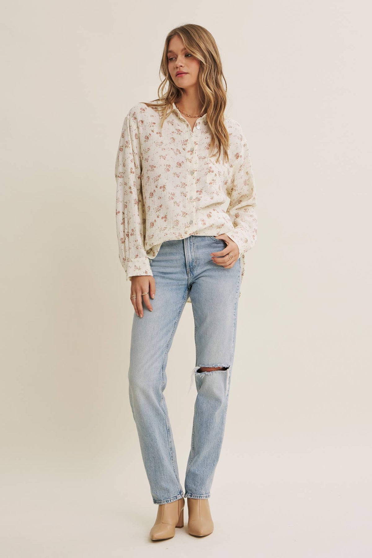 Sweet Meadow Floral Button Down