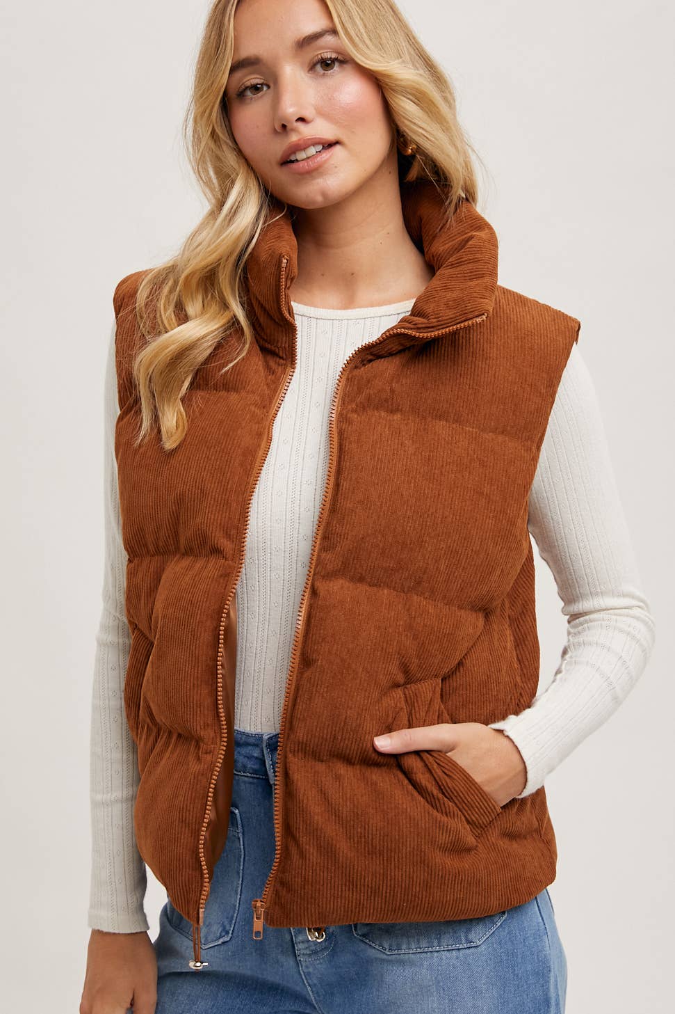 Lindy Corduroy Puffer Vest