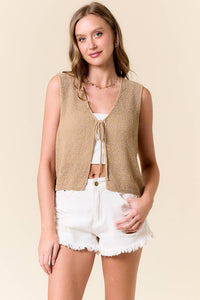 The Brynn Knit Tie Vest – Cropped Sleeveless Layer