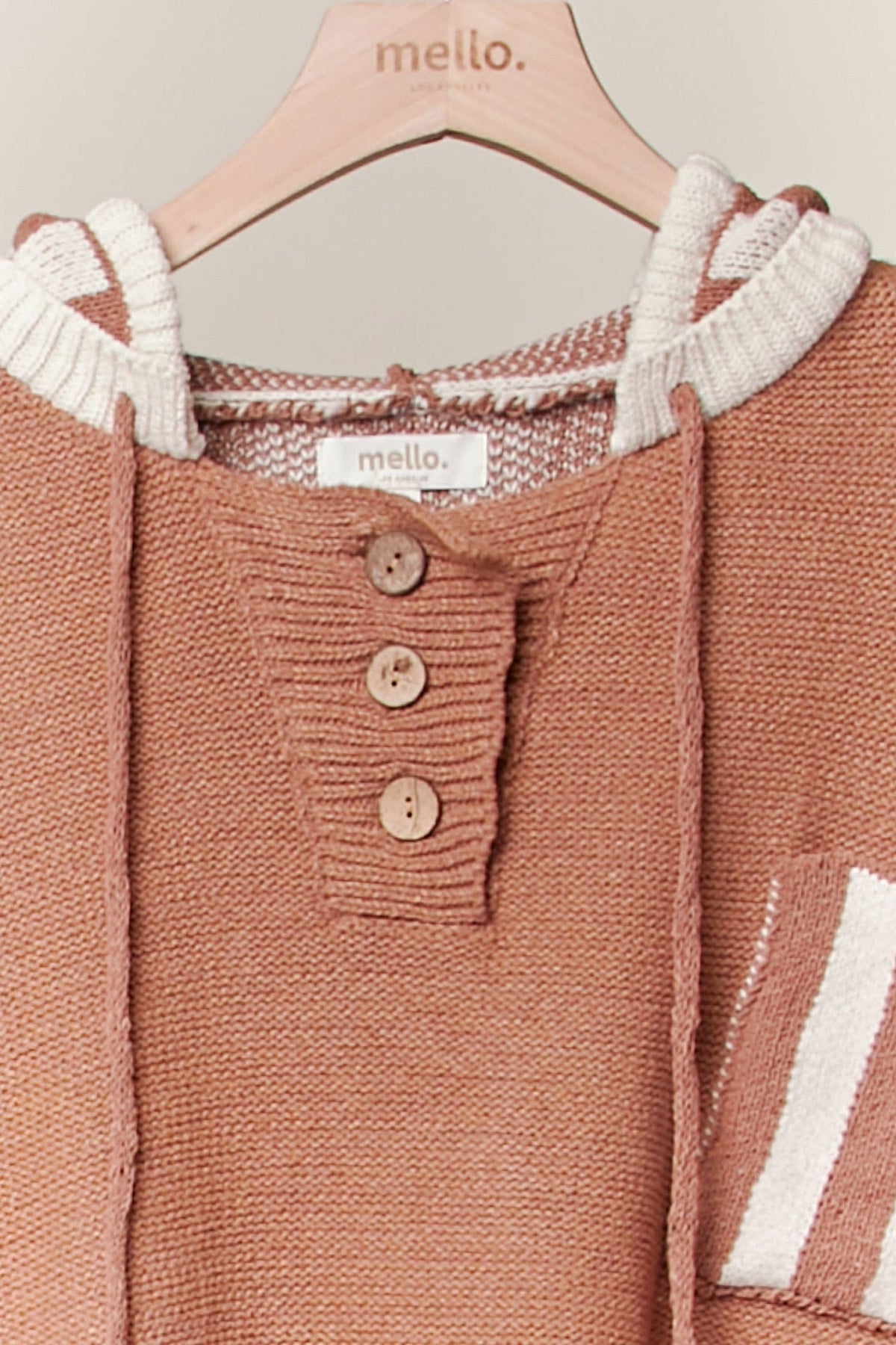 The Avery Stripe Hoodie Sweater: Clay