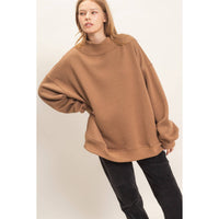 Enzyme Washed Mock Neck Sweatshirt: H.GRAY / S-M-L(2-2-2)
