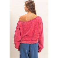 Easy Going Off Shoulder French Terry Sweatshirt