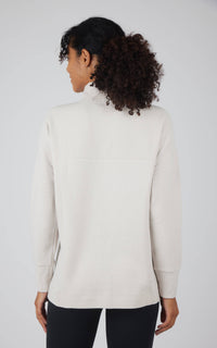 The Elara Cozy Quilted Funnel Neck Tunic – Brushed Knit Pullover