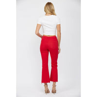 Mica DenimFriday Night Lights High Rise Ankle Flare: Wisco Red