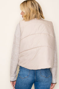 Sadie Quilted Puffer Vest | Women’s Zip-Up Polar Collar Vest with Pockets