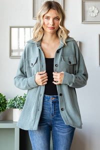 Tara Soft and Cozy Brushed Ribbed Shacket