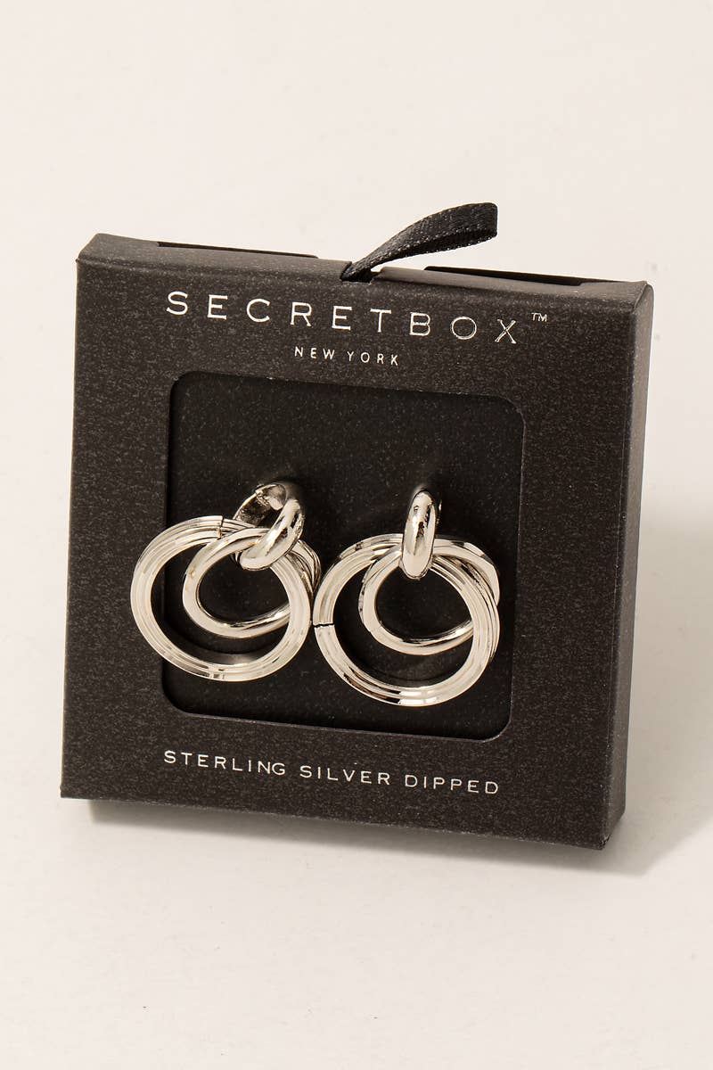 Everly Linked Circle Drop Earrings – Gold Dipped