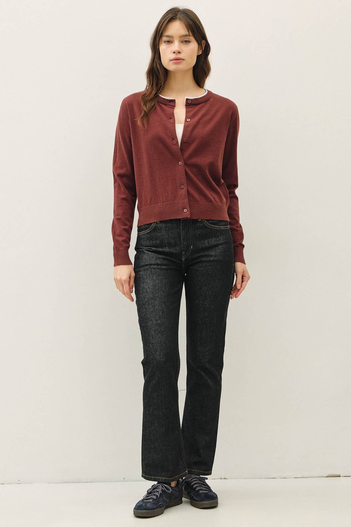 Just a Hint Cardigan: Brown