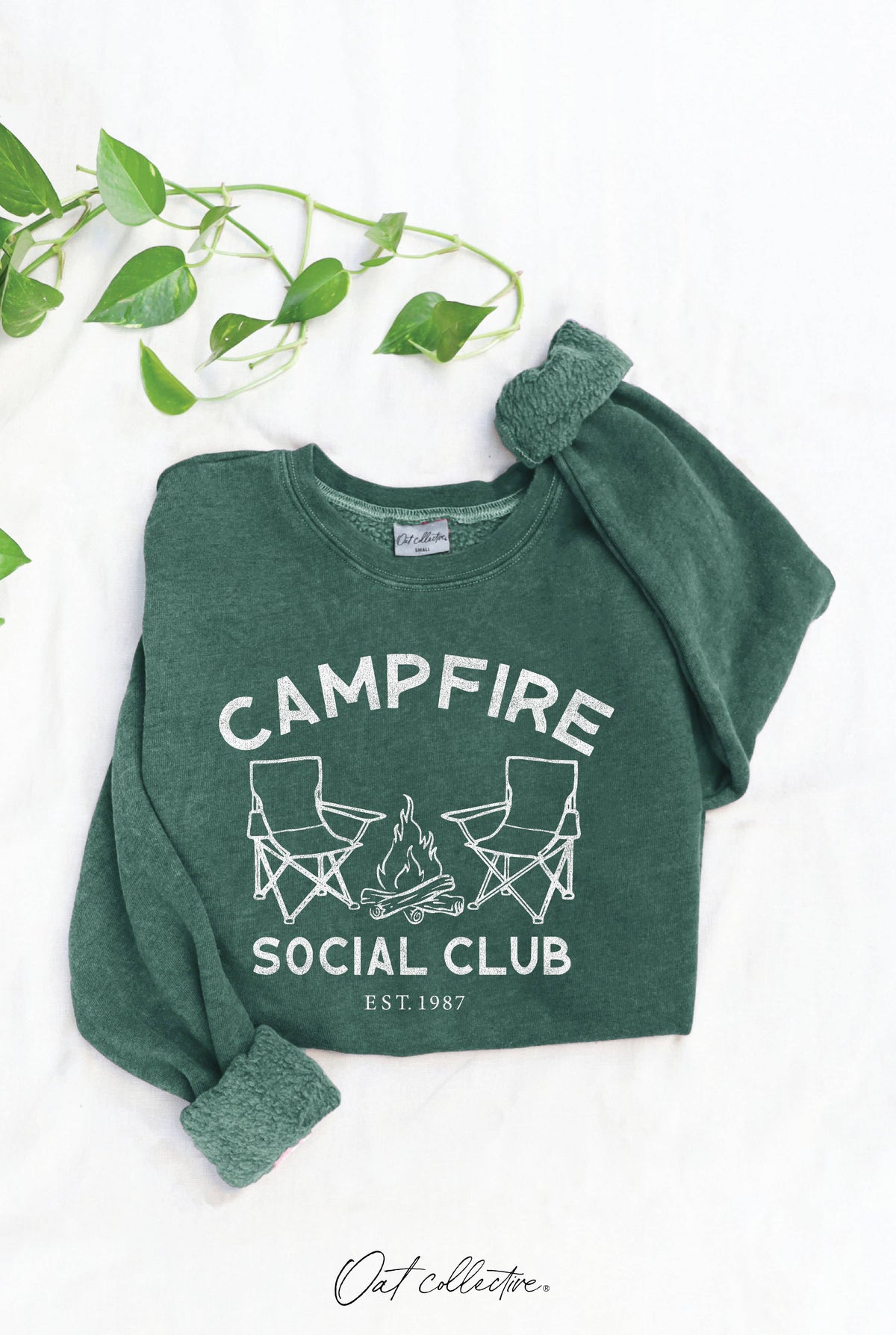 Campfire Social Club Graphic Sweatshirt – Unisex Mineral Wash Fleece Pullover