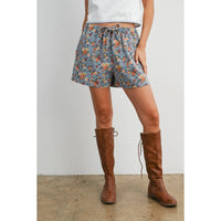 Vintage Bloom Drawstring Shorts
