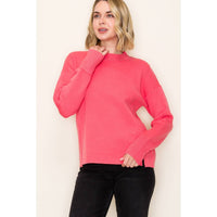 Staccato Winterberry Mock Neck Sweater – Heavy Knit Pullover with Side Slits | Northern Belle Boutique