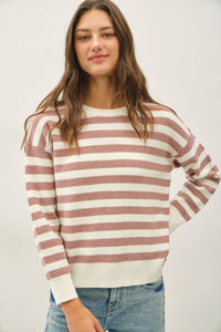 The Collins Waffle Knit Sweater: Mauve