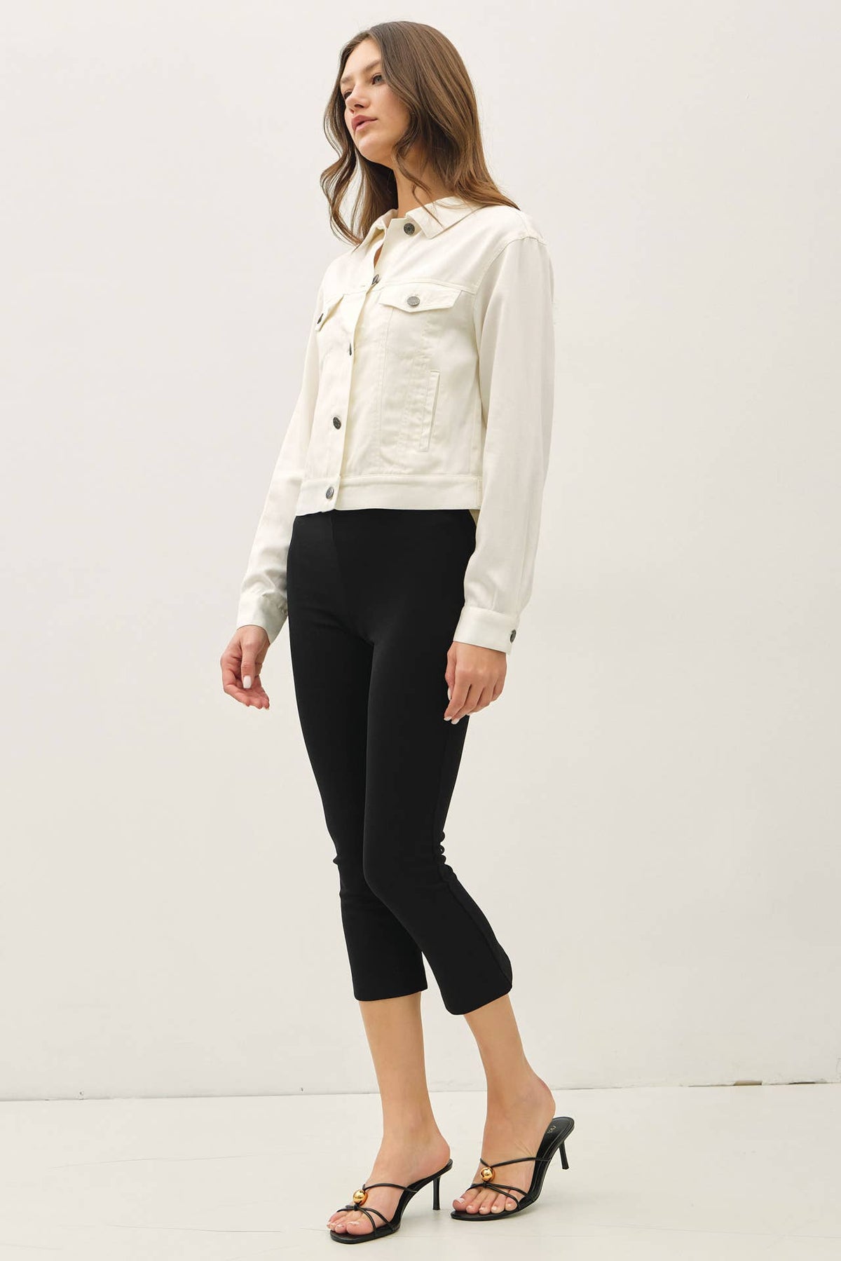 The Calla Cropped Jacket – Tencel Linen Cotton Blend Lightweight Utility Jacket