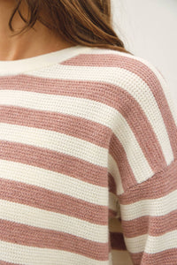The Collins Waffle Knit Sweater: Mauve