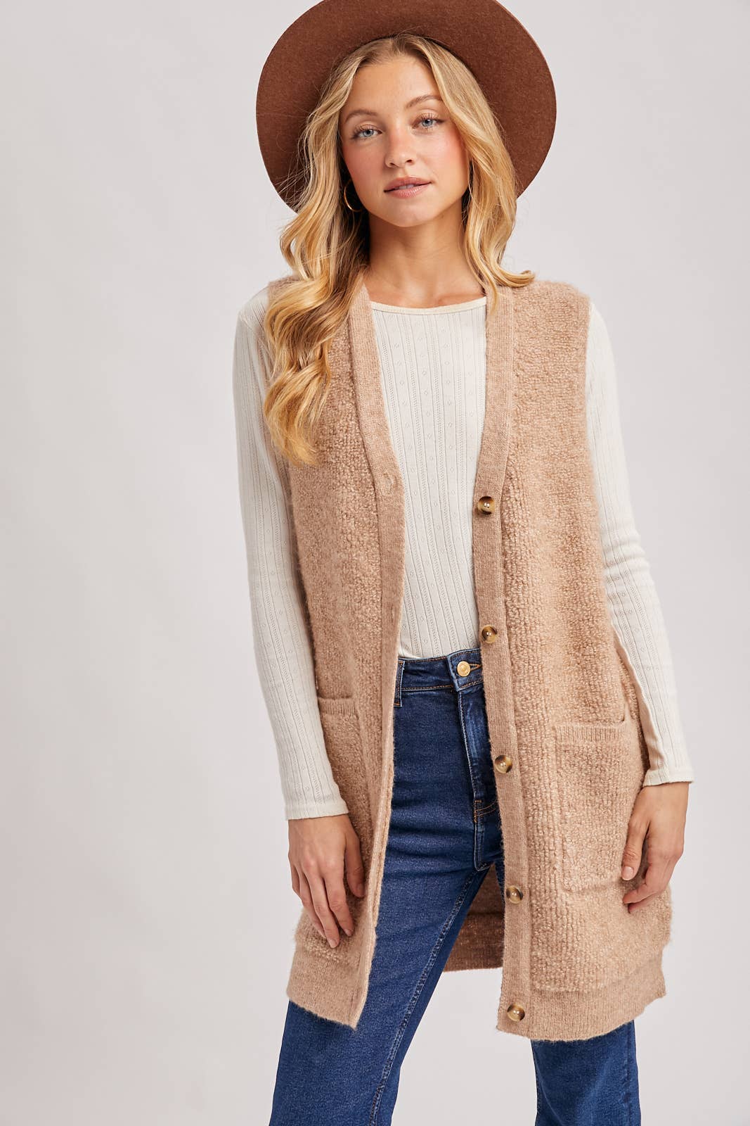 The Layering Plan Teddy Vest: Latte
