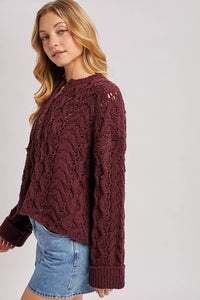 Worth the Wait Henley Sweater: Maroon