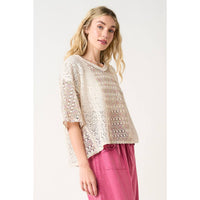 The Indie Crochet Knit Top: Natural