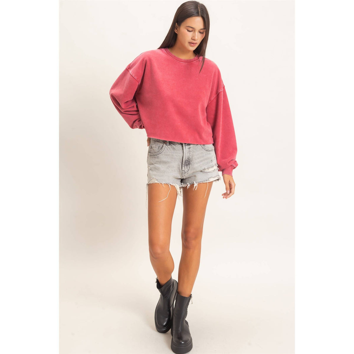 The Reset Mineral Wash Cropped Sweatshirt