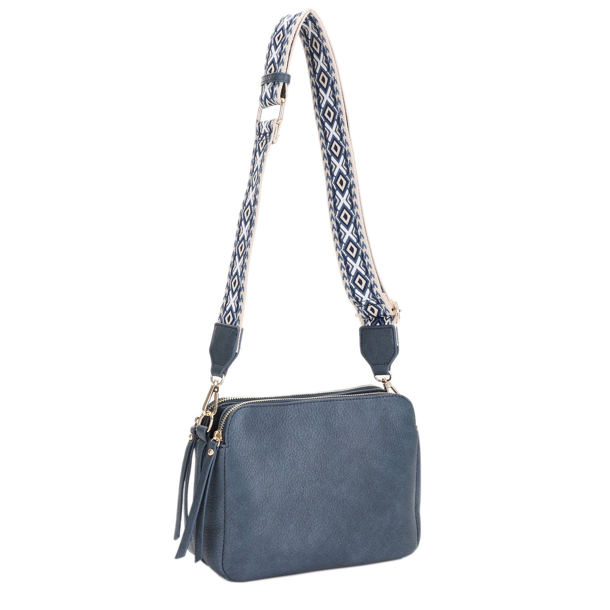 Harper Ridge 3-Compartment Crossbody Bag with Patterned Guitar Strap