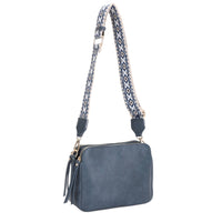 Harper Ridge 3-Compartment Crossbody Bag with Patterned Guitar Strap