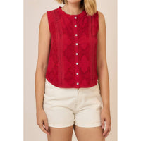 The Isla Lace Button Tank