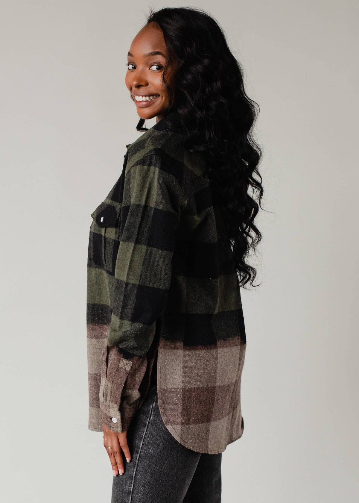 Fall Favorite Dark Green and Black Plaid Flannel