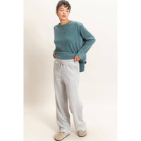 Slow Mornings Waffle Knit Top: Cream Taupe