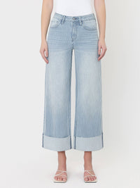 Ververt "Olive" Stripe Wide Leg Jeans