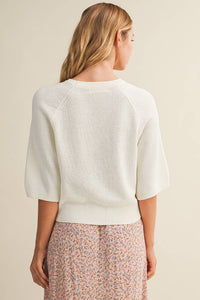 The Cloud Nine Sweater Top: Cream
