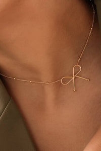 The Colette Bow Necklace – 18K Gold Dipped Waterproof Stainless Steel Dainty Chain