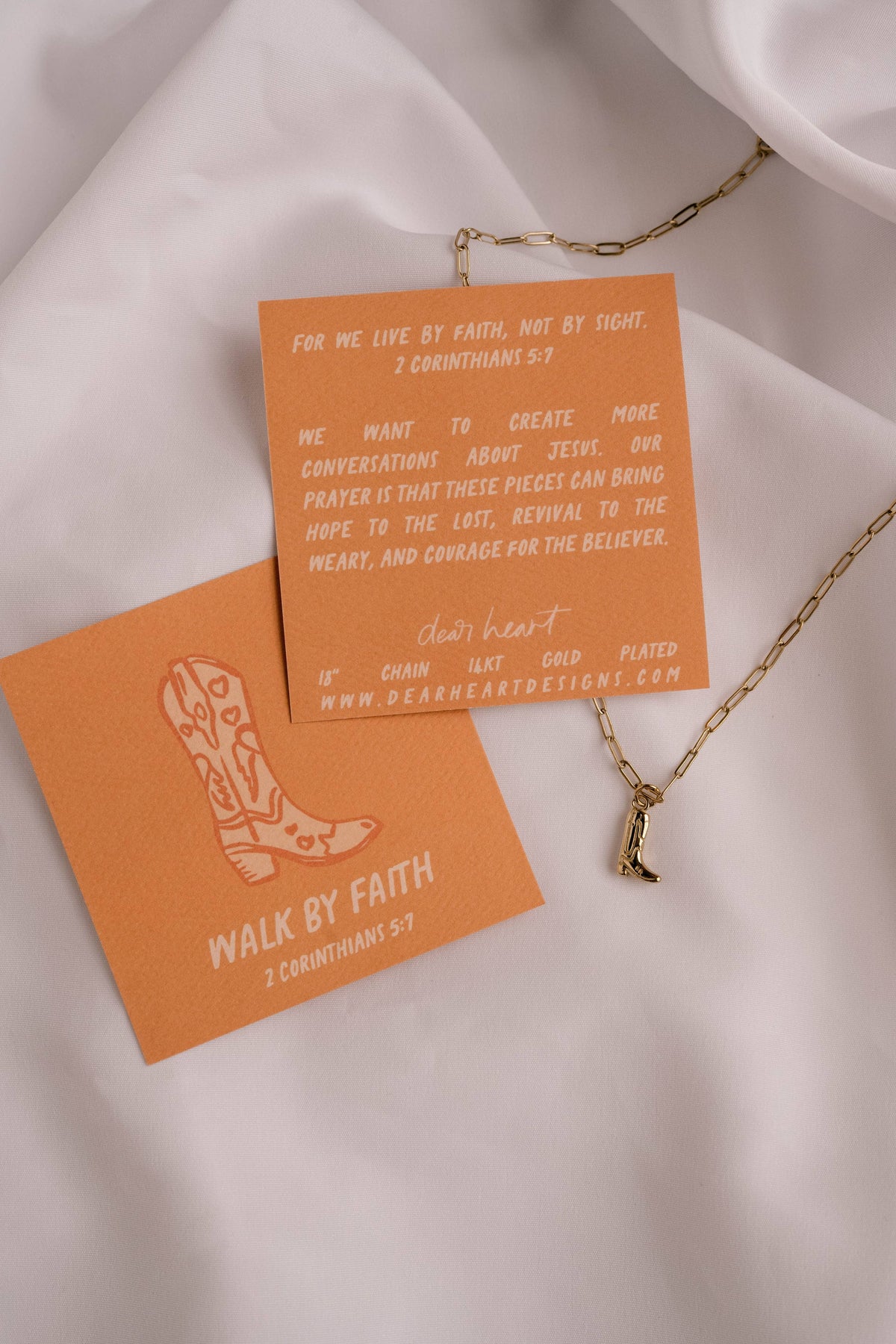 Walk By Faith Charm Necklace: Gold