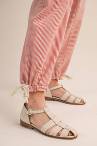 The Sunset Stripe Parachute Pants: Salmon Pink