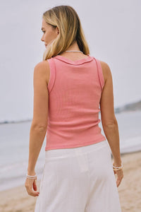 The Josie Acid Wash Ribbed Seam Tank – Fitted Summer Tank Top for Women