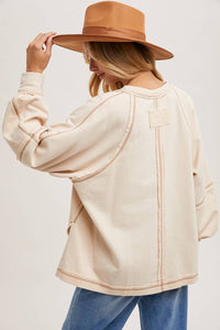 Terri Oversized Long Sleeve Stop: Oatmeal