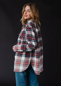 Fall Favorite Cream, Navy, Red & Green Plaid Flannel