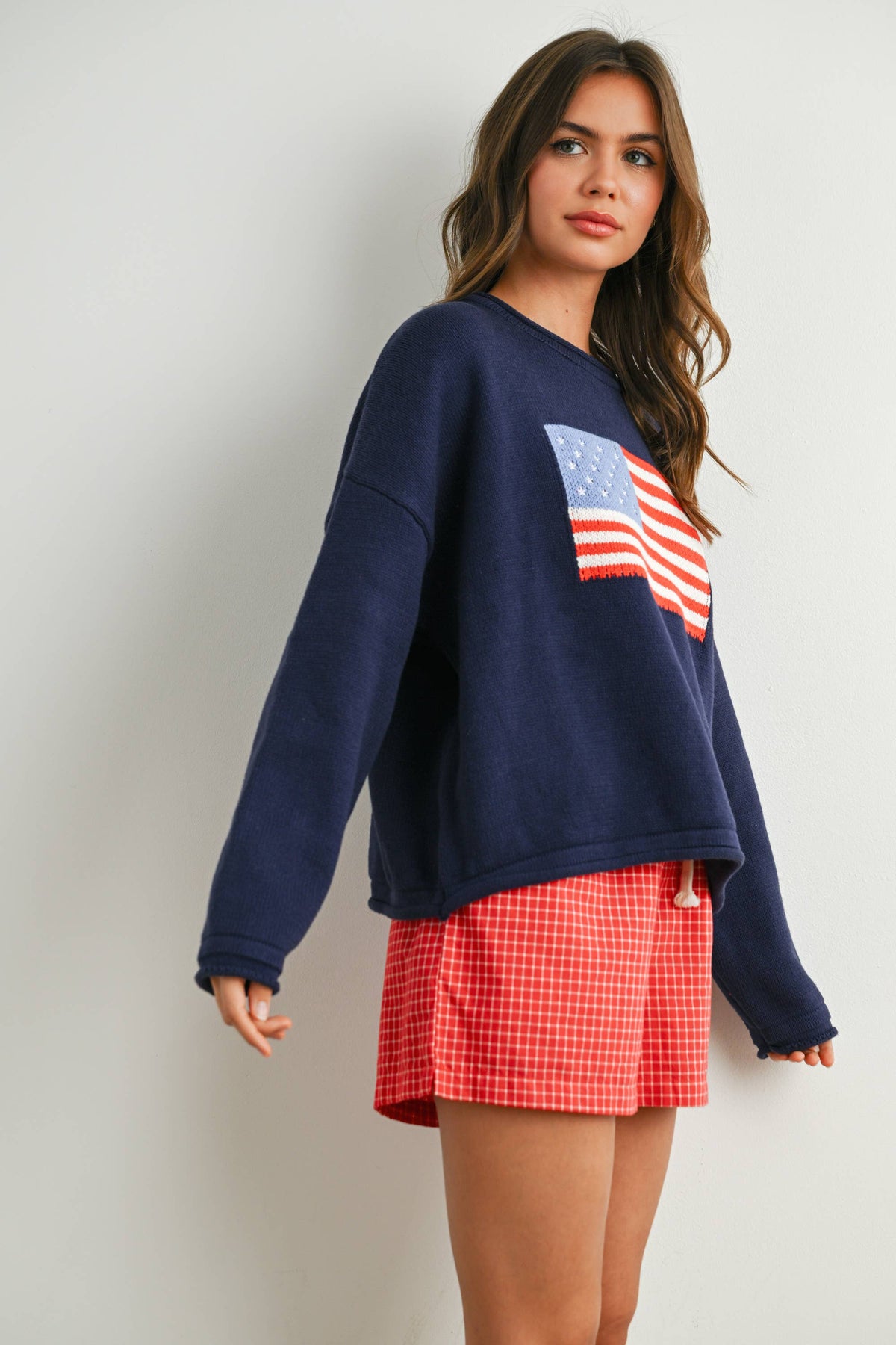 The Liberty Graphic Knit Pullover – Cozy Long Sleeve Sweater Top