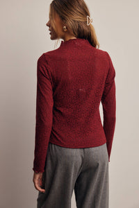 After Hours Lace Top: Burgundy