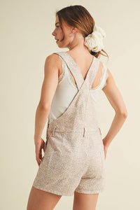 The Daisy Lane Overall Romper: Beige