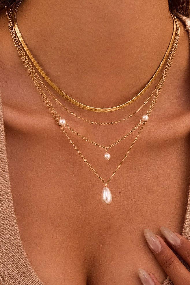 The Prescott Layered Chunky Chain Necklace – 18K Gold Dipped Waterproof Stainless Steel Necklace