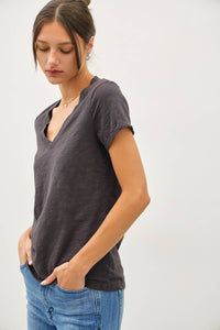 Quincy Basic Tee: Charcoal