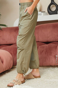 The Aspen Utility Parachute Pants: Olive
