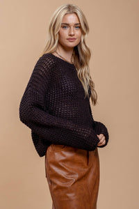 The Brinley Crochet Knit Sweater – Open Knit Pullover