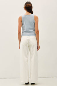 The Noelle Wool Blend Tank Top – Boat Neck Sleeveless Soft Lightweight Knit