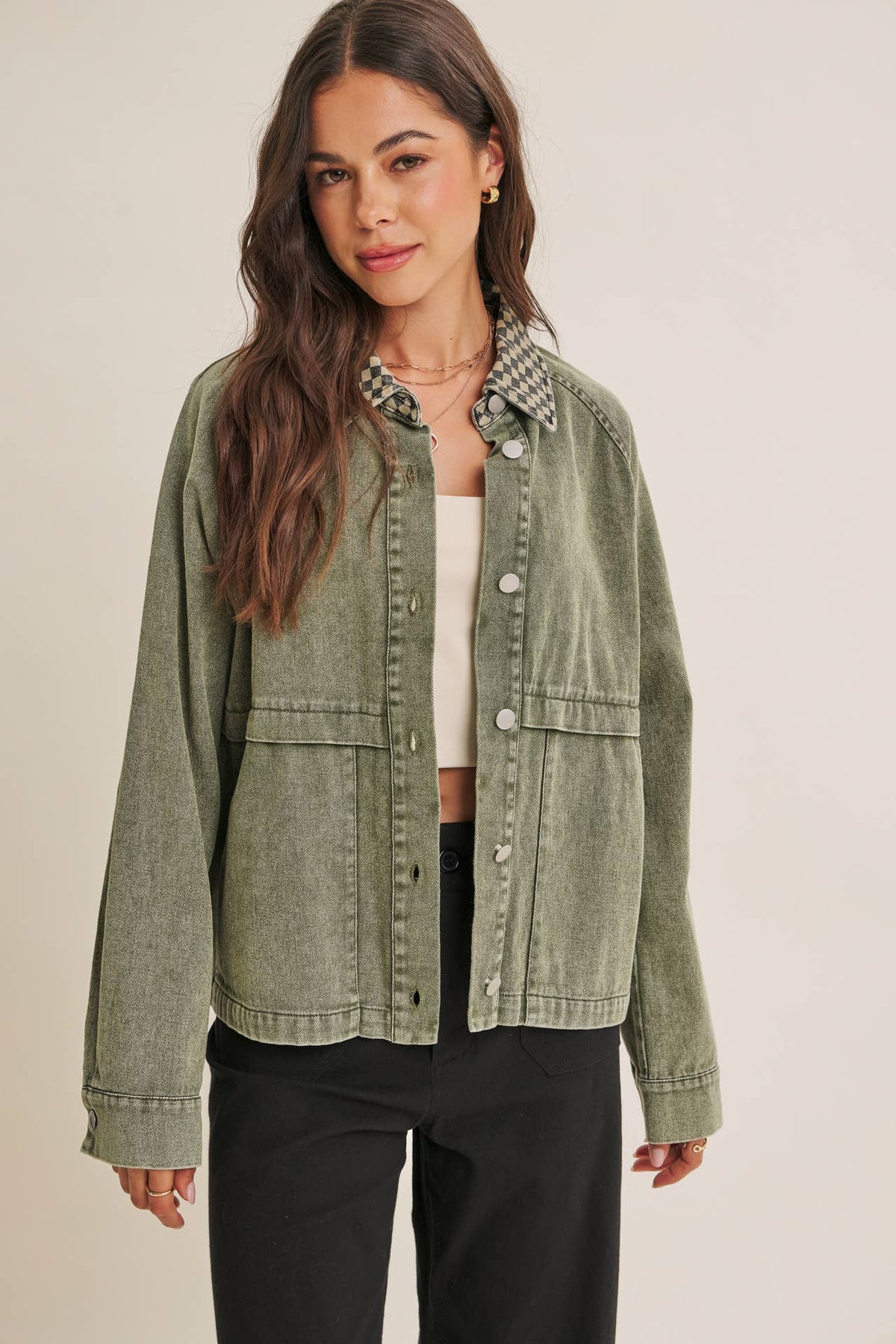 HERITAGE FIELD MINERAL-WASHED COTTON TWILL JACKET: WASHED OLIVE