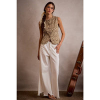 Heirloom Floral Button Vest: Cream/Multi
