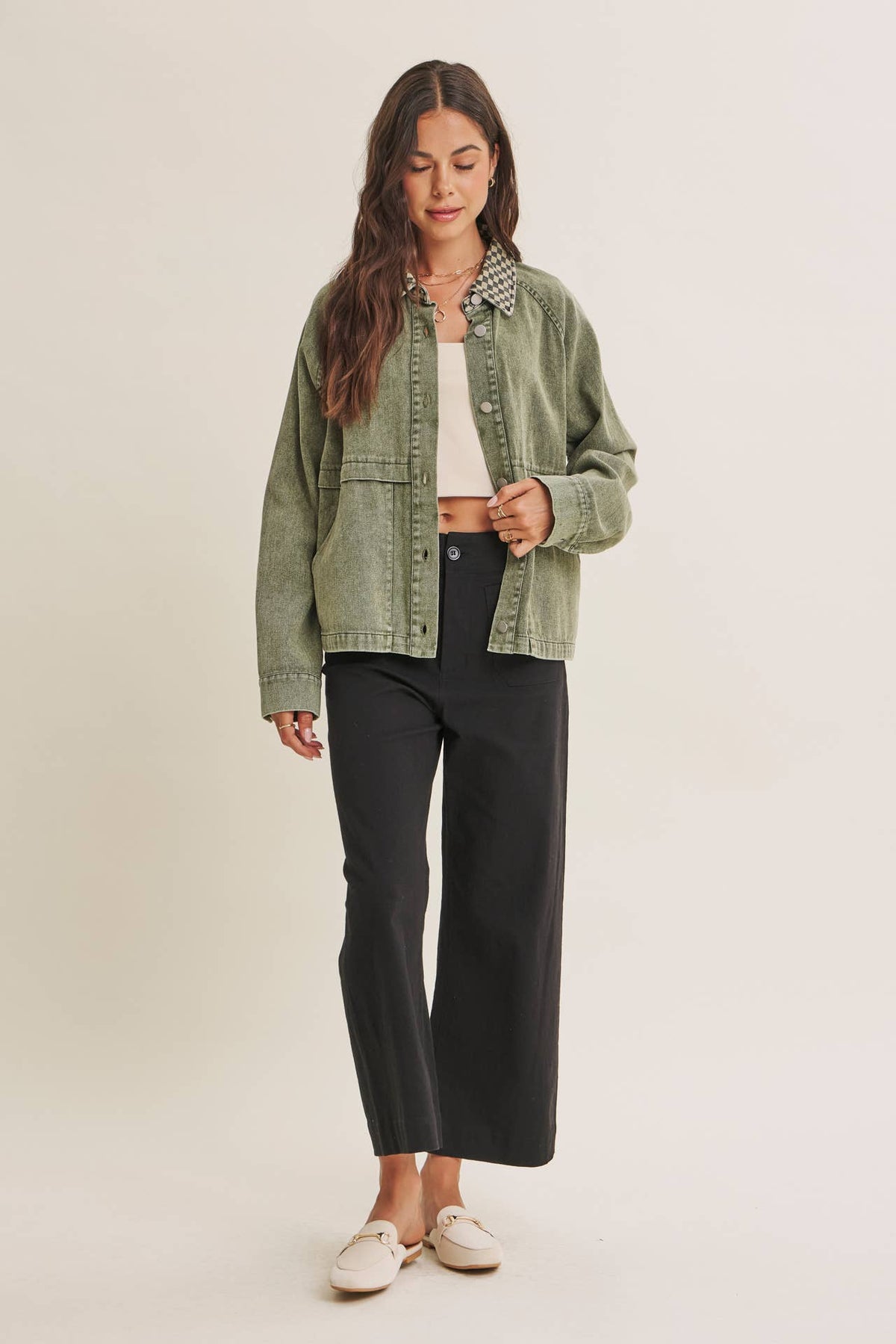 HERITAGE FIELD MINERAL-WASHED COTTON TWILL JACKET: WASHED OLIVE