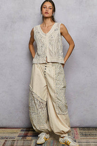 Heirloom Lace Crochet Vest: Natural